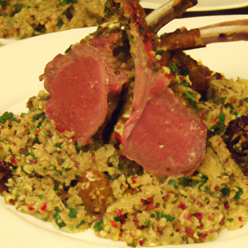 Harissa Spiced Lamb Loin Chops over Quinoa Tabouli