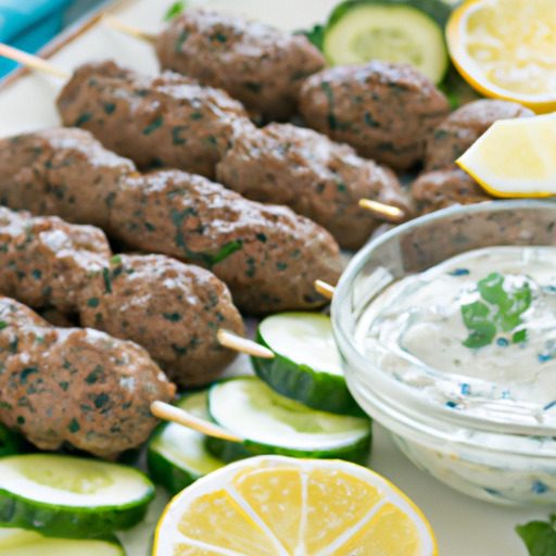 Spicy Lamb Koftas with Greek Yogurt Dip
