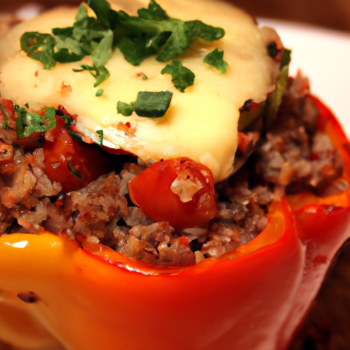 Beef and Quinoa Stuffed Bell Peppers