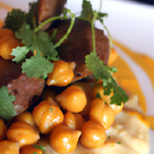 Spiced Moroccan Lamb with Garlicky Chickpea Mash