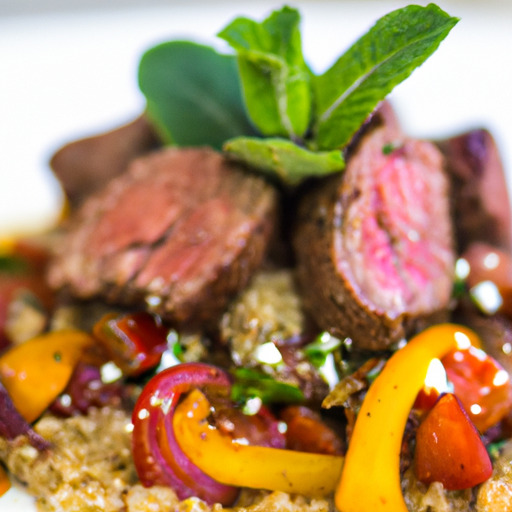 Seared Lamb Medallions with Quinoa & Feta Salad